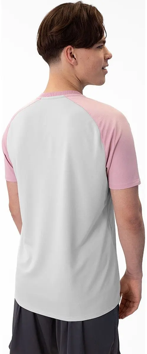 JAKO Iconic T-Shirt Heren XXL - Zachtgrijs/Rose