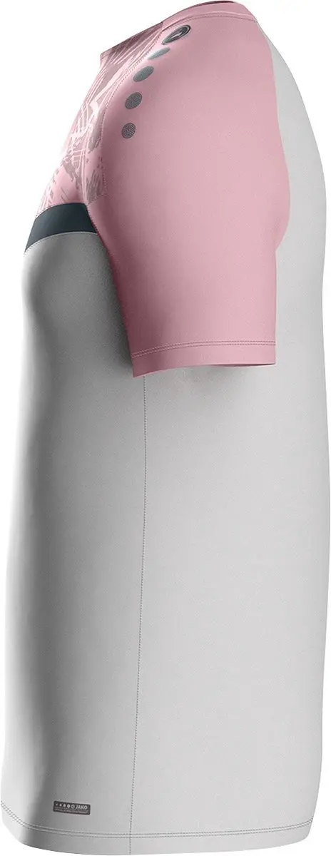 JAKO Iconic T-Shirt Heren XXL - Zachtgrijs/Rose