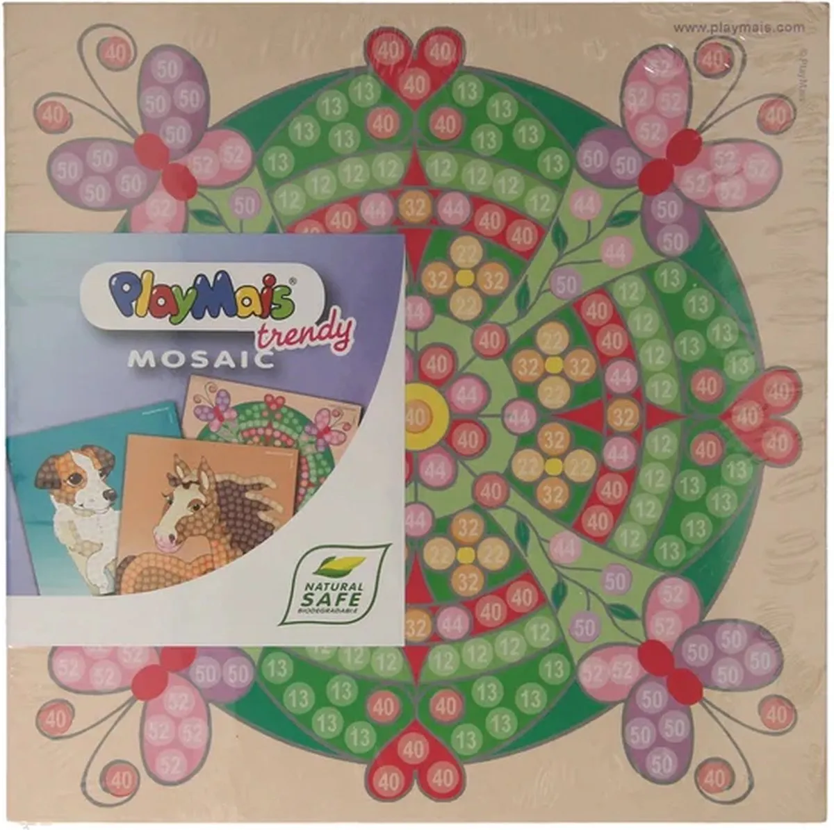 PlayMais Mosaic Kaarten Versieren Mandala - 6 Stuks - Multicolor