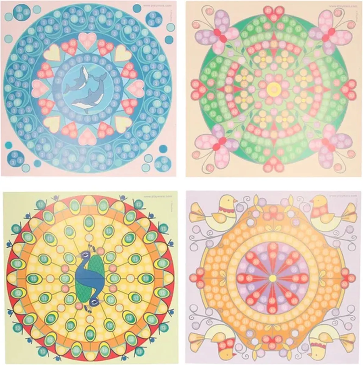 PlayMais Mosaic Kaarten Versieren Mandala - 6 Stuks - Multicolor