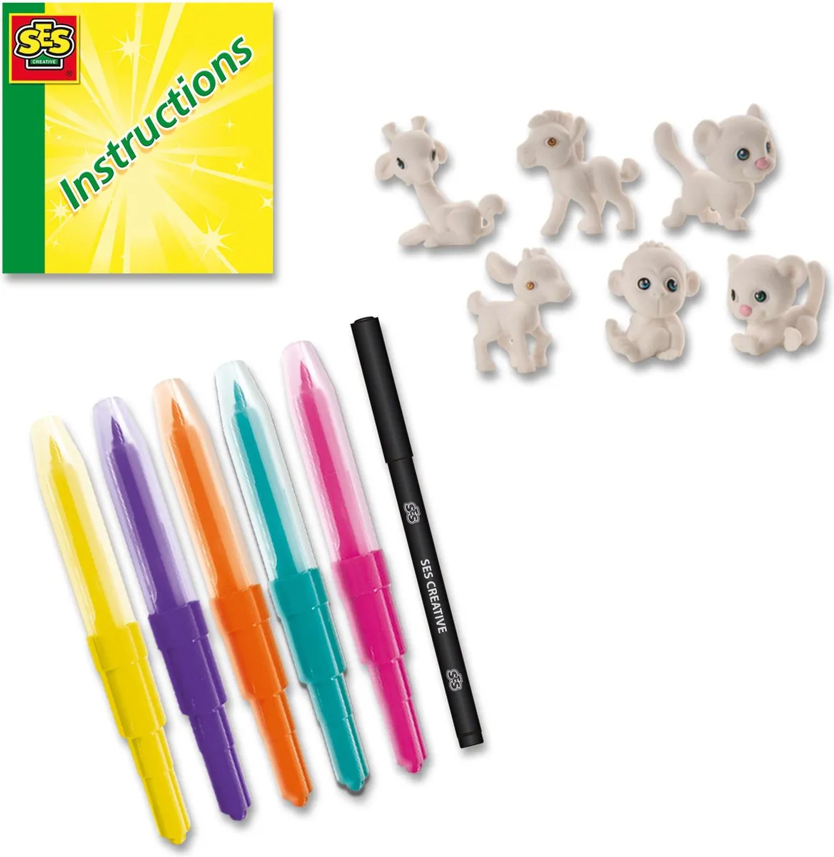 SES Creative Safari Dieren Airbrush Pens - 6 Stuks