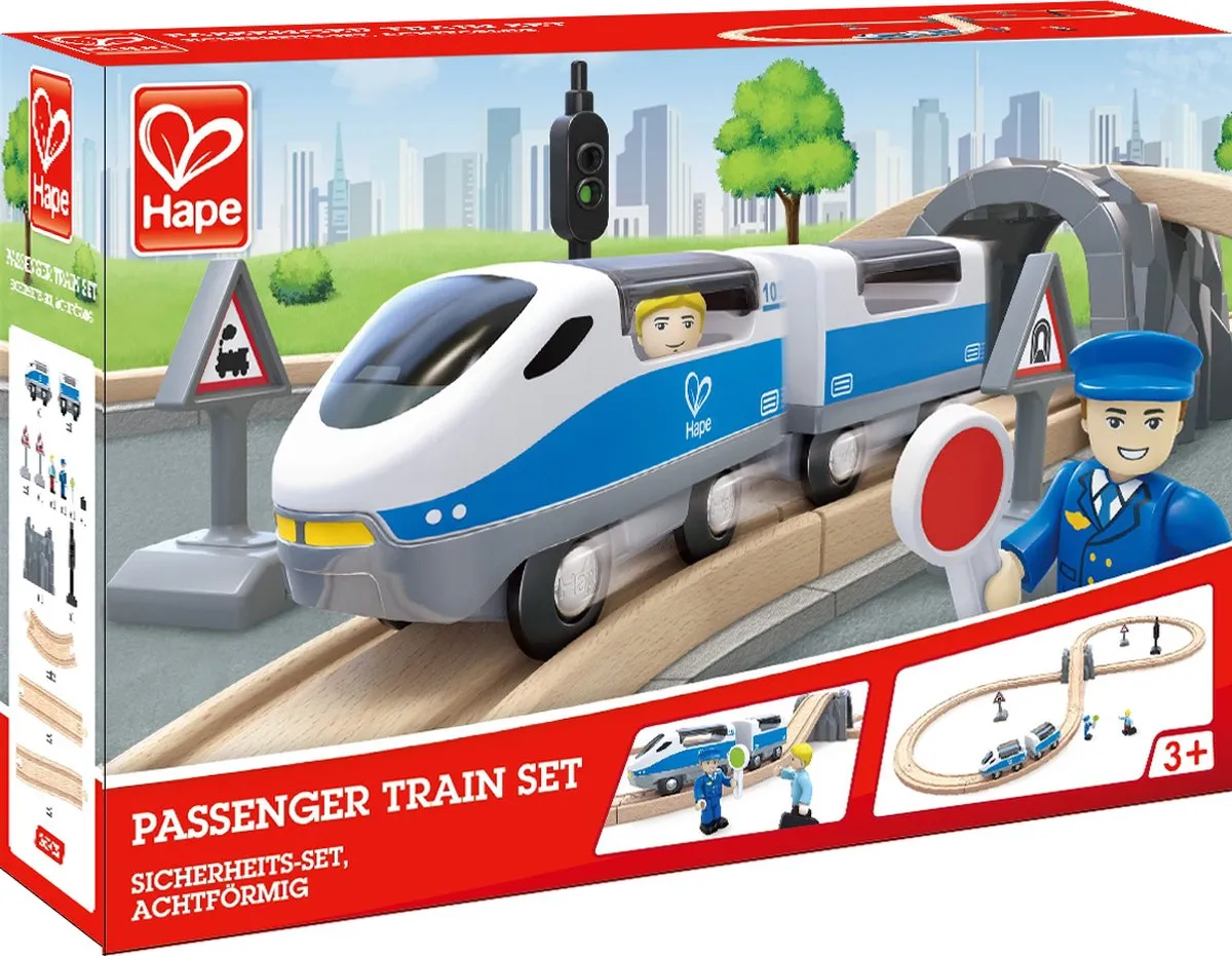 Hape Houten Treinbaan Figuur 8 E3729 - 20 Stukken - Veelkleurig