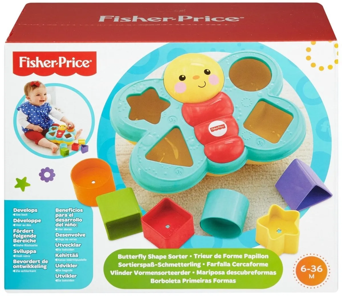 Fisher Price Vlinder Vormensorteerder 2006343 - Multicolor - afbeelding 6 van 6