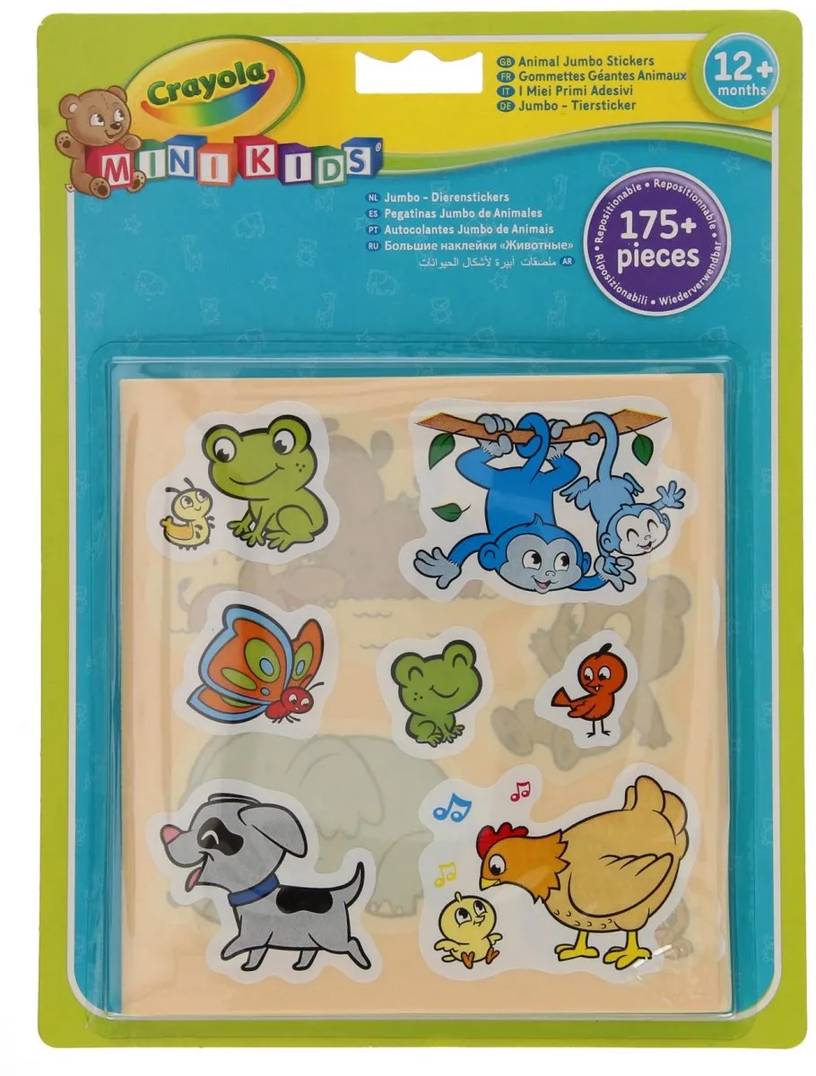 Crayola Jumbo Stickers Dieren Multicolor - 175 Stuks