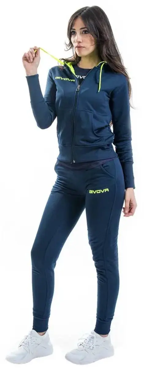 Givova Lady Trainingspak - M - Blauw/Fluor Geel