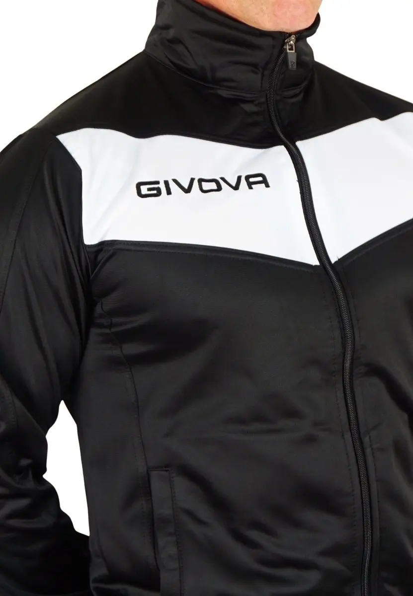 Givova Visa Glans Trainingspak XXL - Zwart/Wit