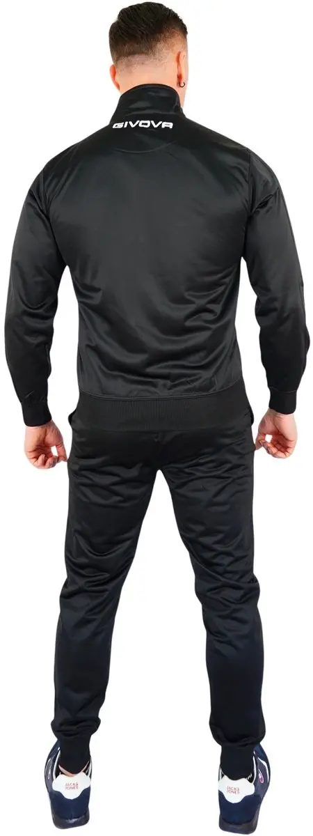 Givova Visa Glans Trainingspak XXL - Zwart/Wit
