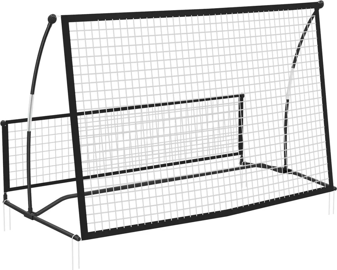 SPORTNOW Voetbal Rebound-net-Metaal, Glasvezel-200L x 94B x 122H cm-Zwart