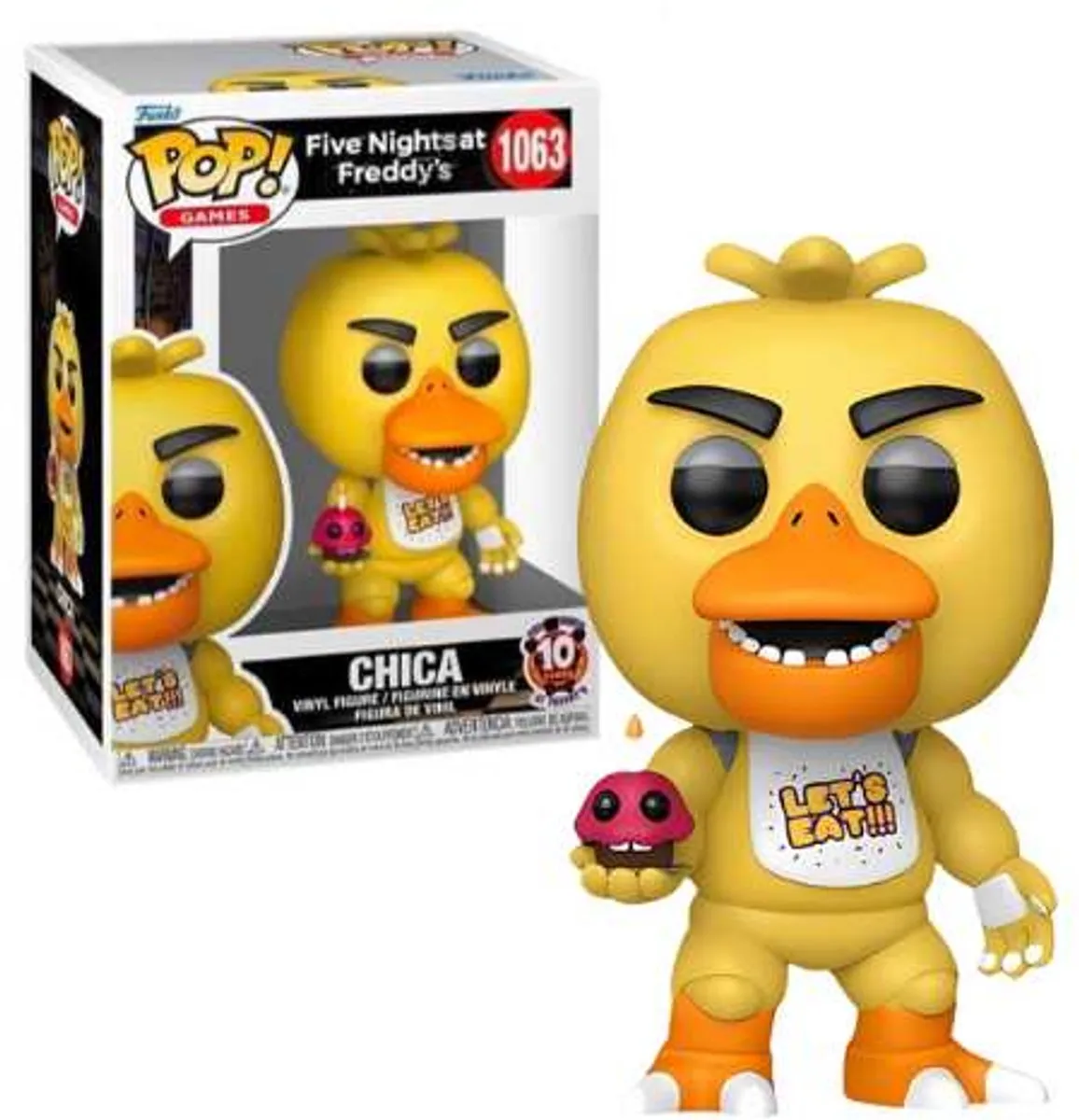 Funko Pop! Games Five Nights at Freddy's Chica met Cupcake - 1063 - Rood - afbeelding 6 van 6