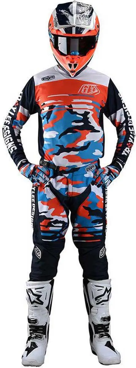 Troy Lee Designs GP Formula Camo Off-road Broek - Navy/Orange - 8 jaar
