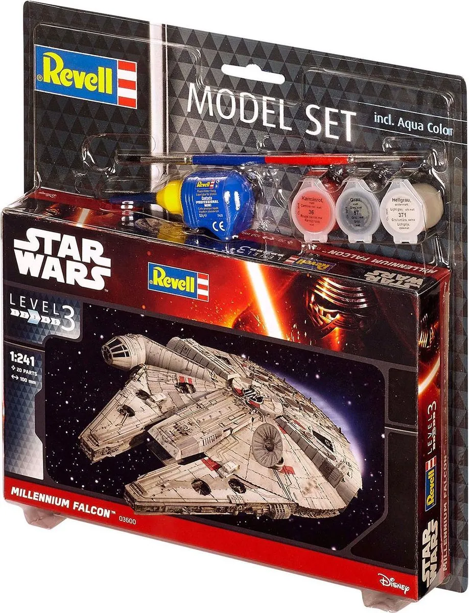 Revell 63600 Millennium Falcon STAR WARS Modelbouwpakket 1:24 - 20 Onderdelen - Multi