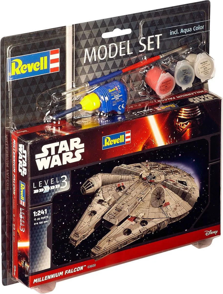 Revell 63600 Millennium Falcon STAR WARS Modelbouwpakket 1:24 - 20 Onderdelen - Multi