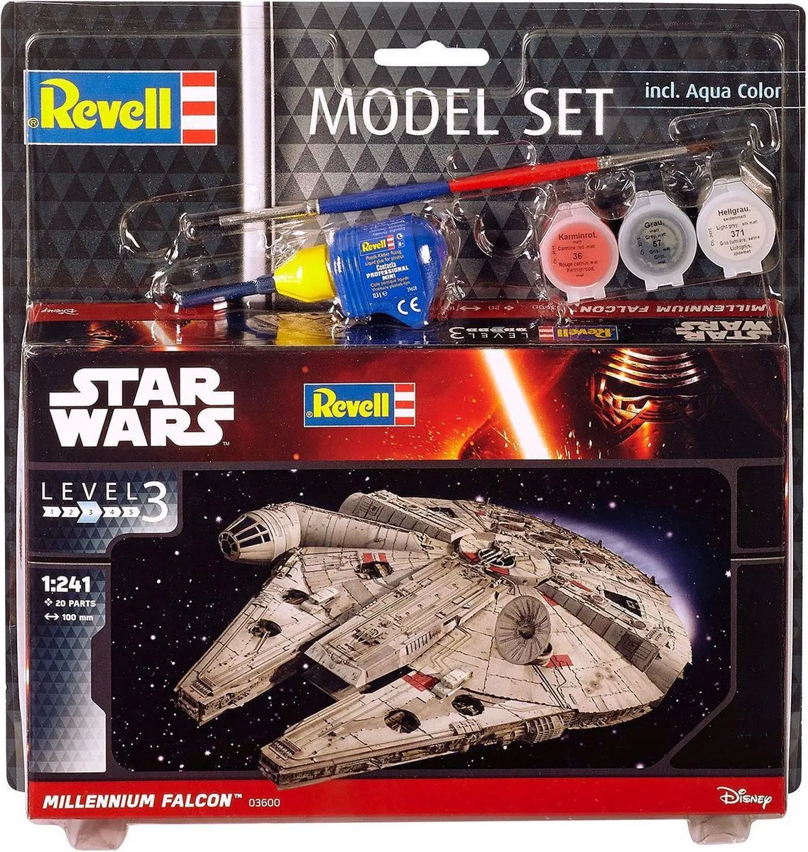 Revell 63600 Millennium Falcon STAR WARS Modelbouwpakket 1:24 - 20 Onderdelen - Multi