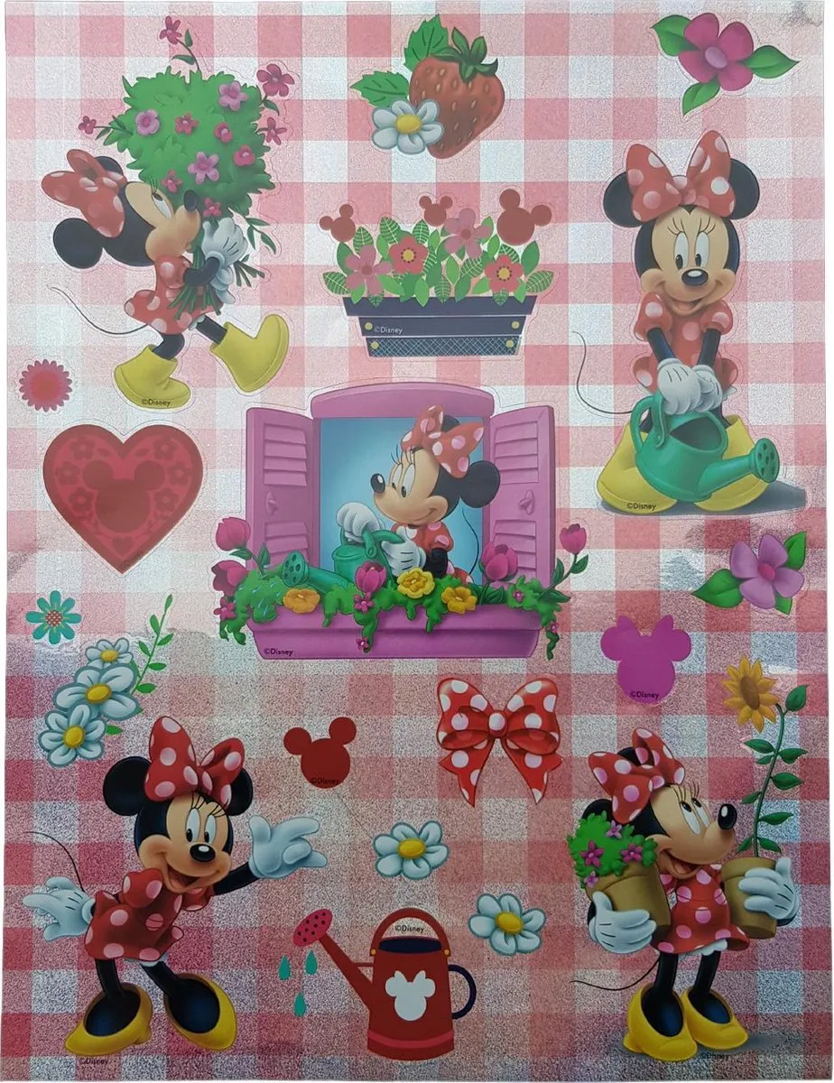Disney Minnie Bloemen Glitterstickers