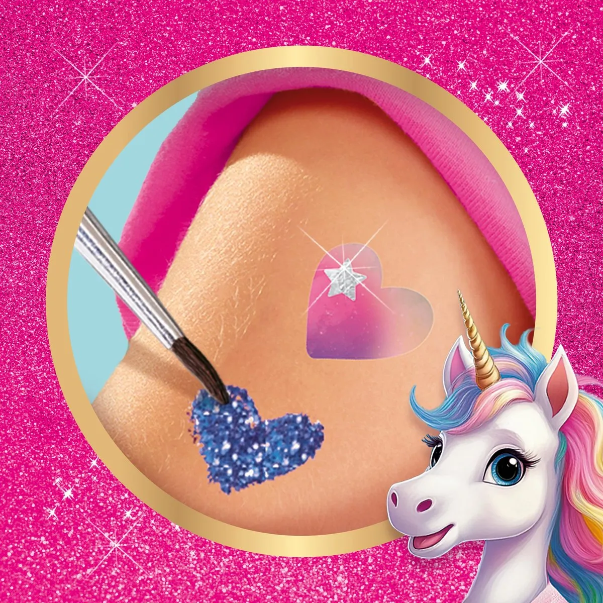 SES Creative Unicorn Tattoos - 64 Stuks met Glitters - afbeelding 6 van 6