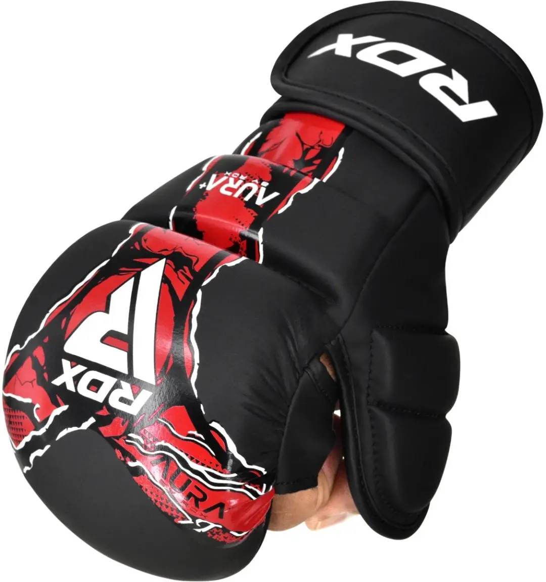 RDX Sports Grappling Gloves Shooter Aura F17 Zwart Met Rood