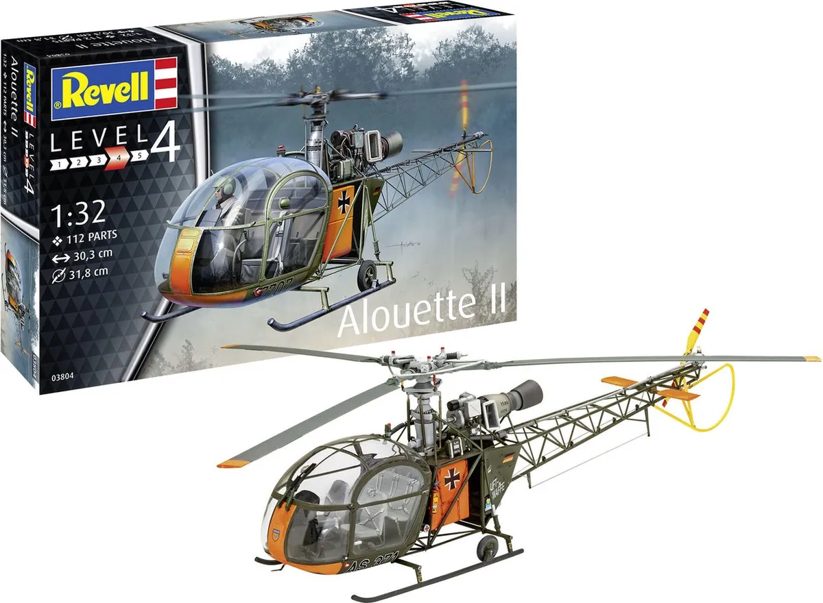 Revell 03804 Aerospatiale Alouette II Helikopter Modelbouwpakket 1:32 - Multi