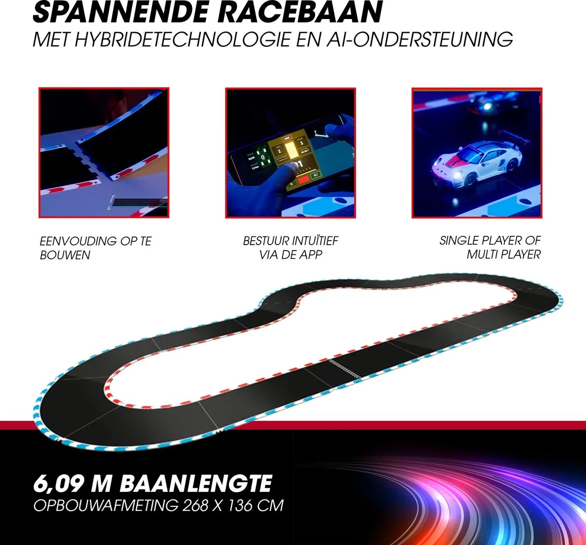 Carrera Hybrid Racebaan Porsche 911 GT3 R CAR50050002 - 6,09m - 15 Delen