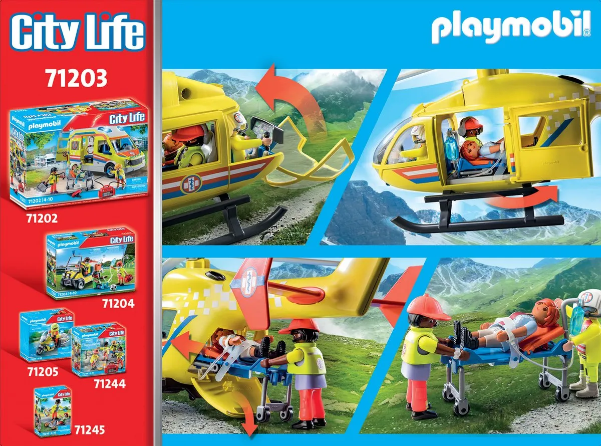 Playmobil City Life Reddingshelikopter 71203 - Multicolor - afbeelding 6 van 6