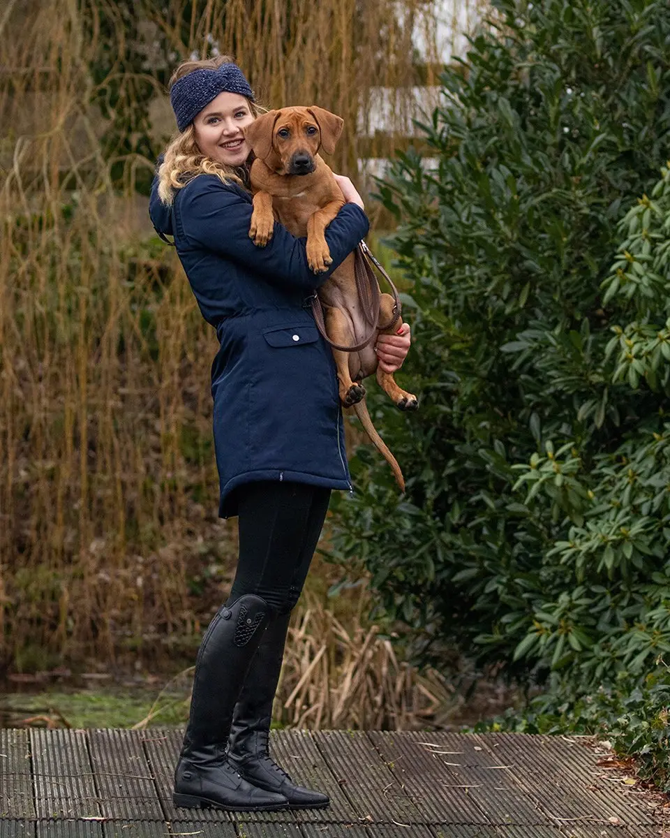 QHP Lange Winterjas Linde Waterproof - Navy Maat 40 - afbeelding 5 van 6