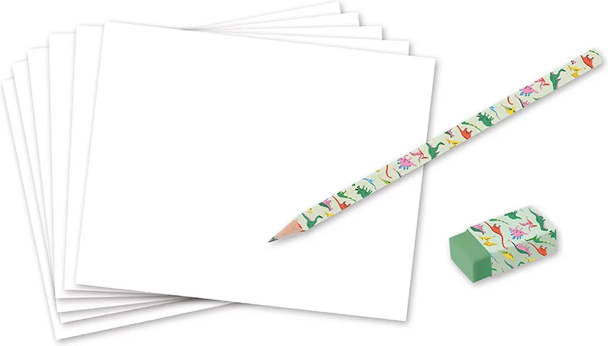 Janod Step by Step Creatief Dino's Tekenen Kit - 20 Modellen - afbeelding 6 van 6