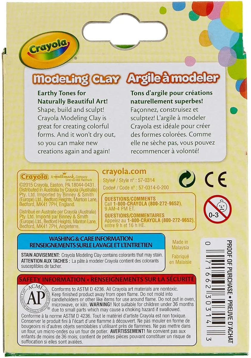 Crayola Boetseerklei Neutrale Kleuren - 6 Stuks