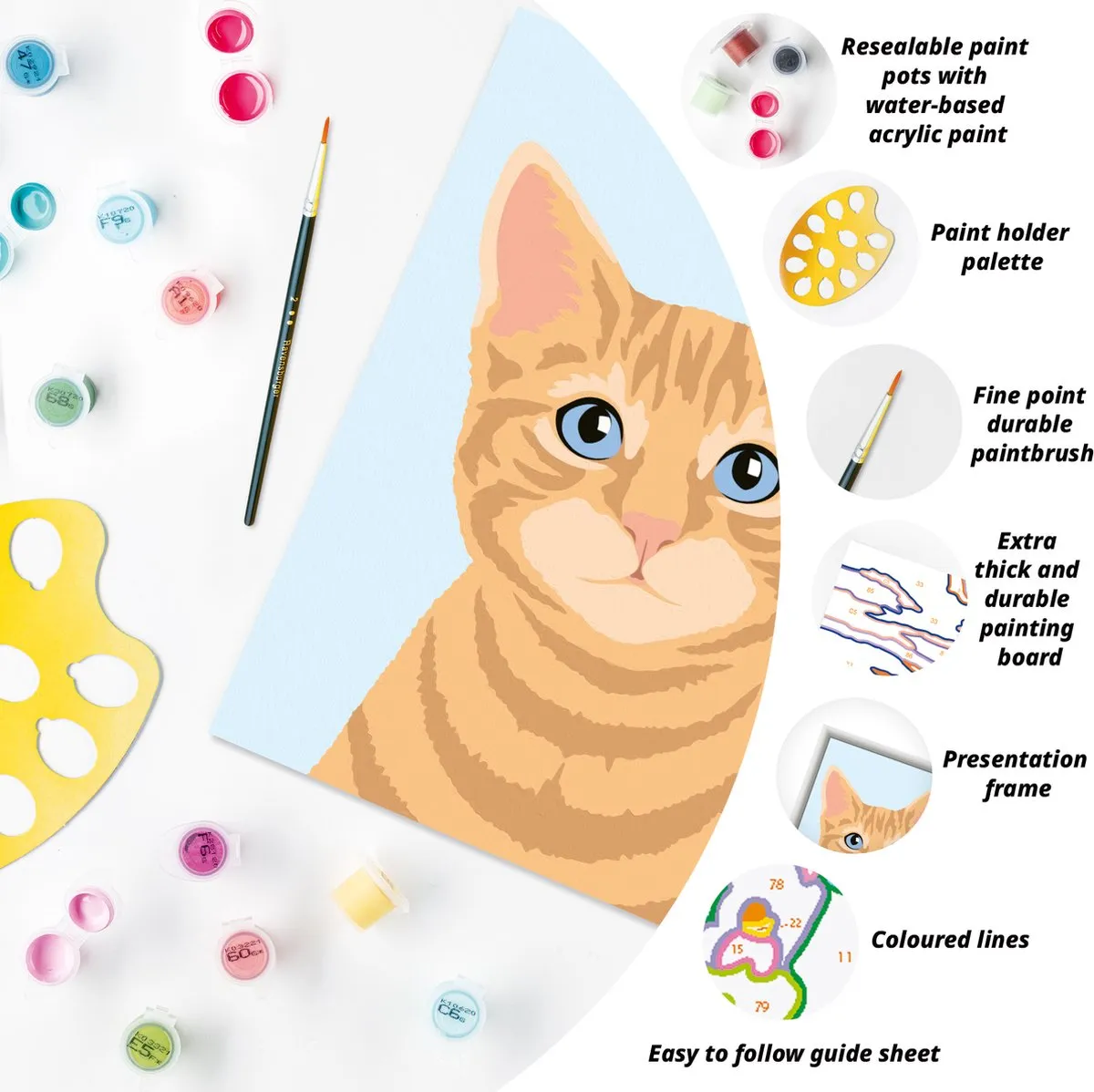Ravensburger CreArt Orange Tabby Schilderen op nummer - 15 Kleuren