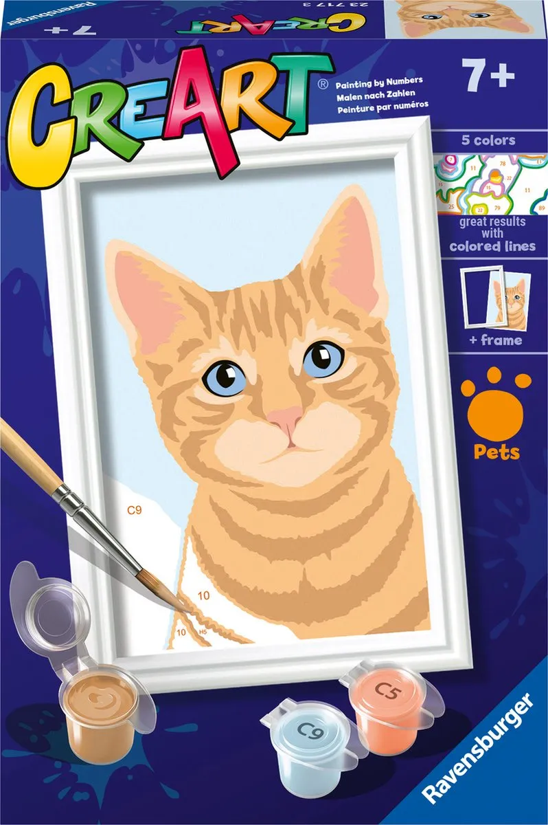 Ravensburger CreArt Orange Tabby Schilderen op nummer - 15 Kleuren