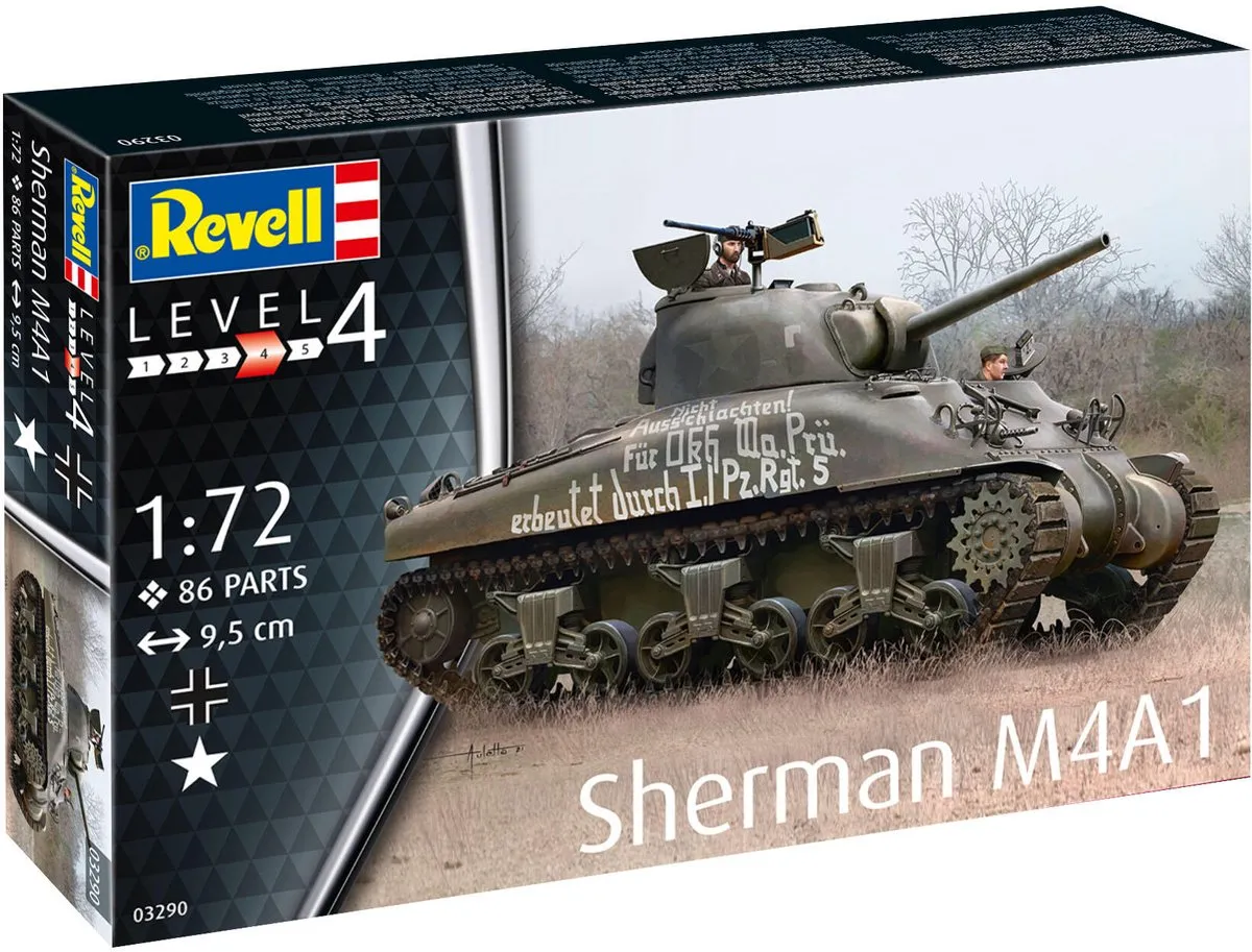 Revell Sherman M4A1 Tank Modelbouwpakket 1:72