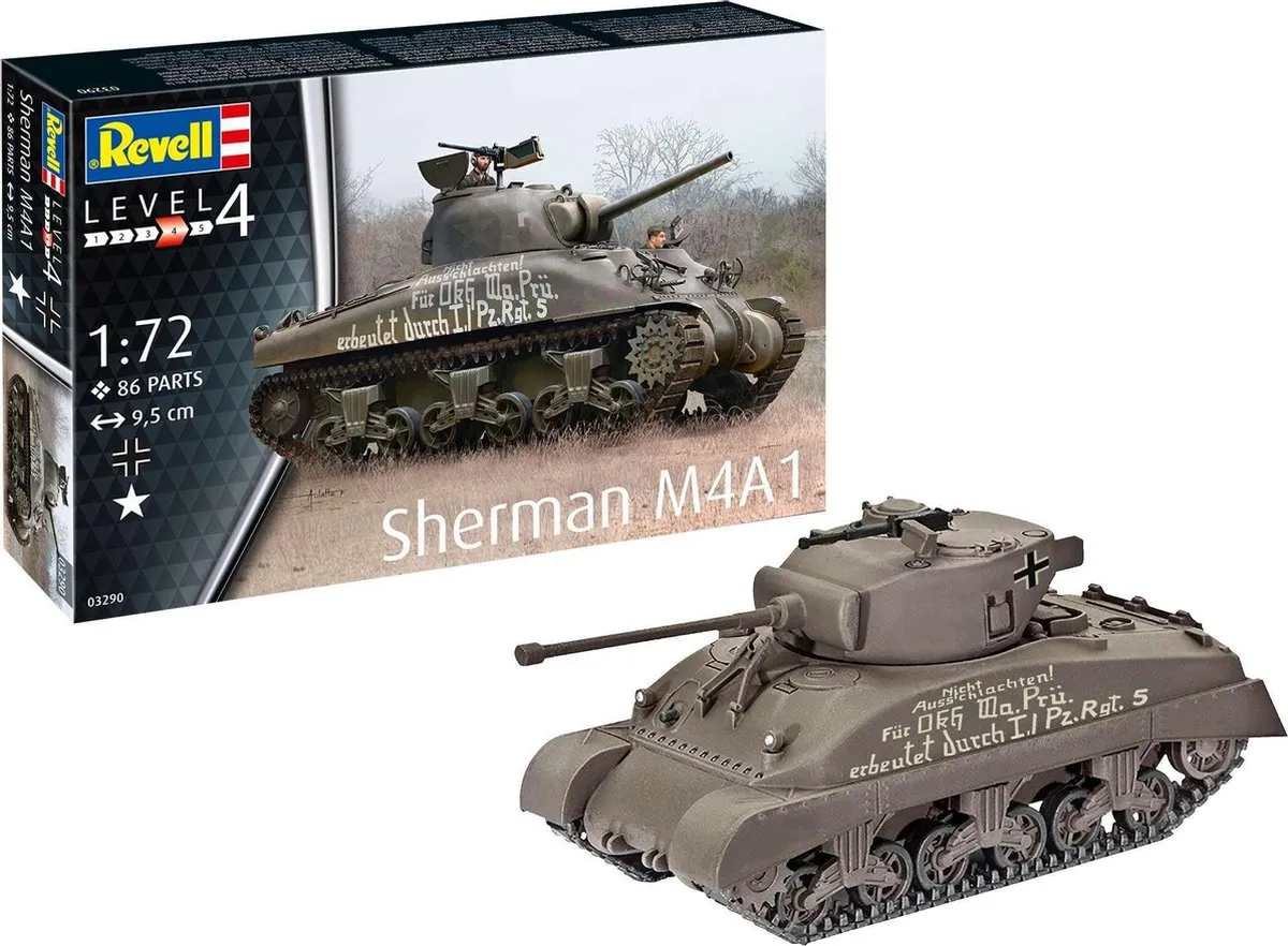 Revell Sherman M4A1 Tank Modelbouwpakket 1:72 - Multi