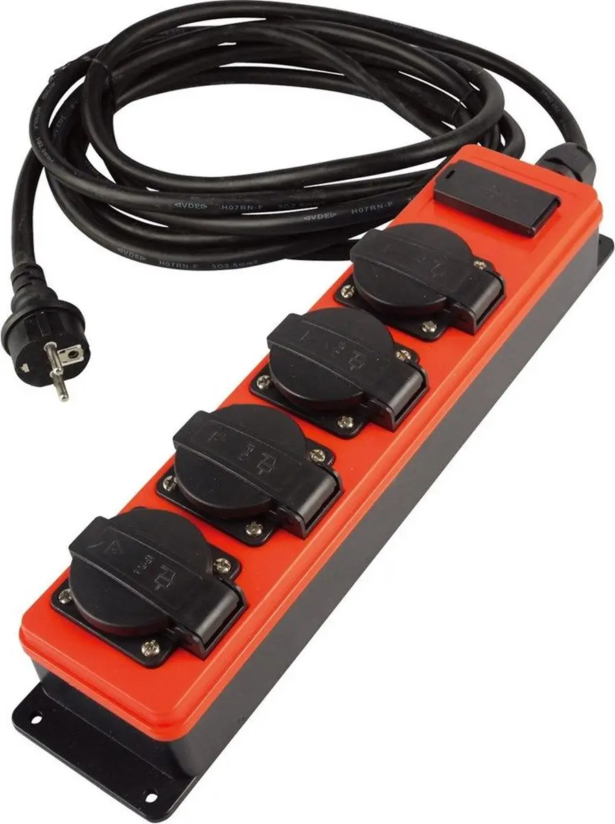 Qwattpro Verdeelblok Socketmaster Met Kabel 20 Meter 3x2,5mm.