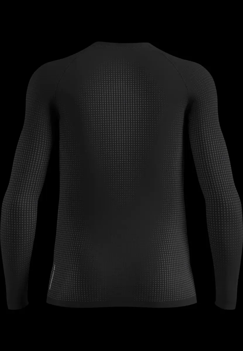 ODLO Bl Top Crew Neck L/S Performance Warm Eco Thermoshirt - M - Zwart/Grijs