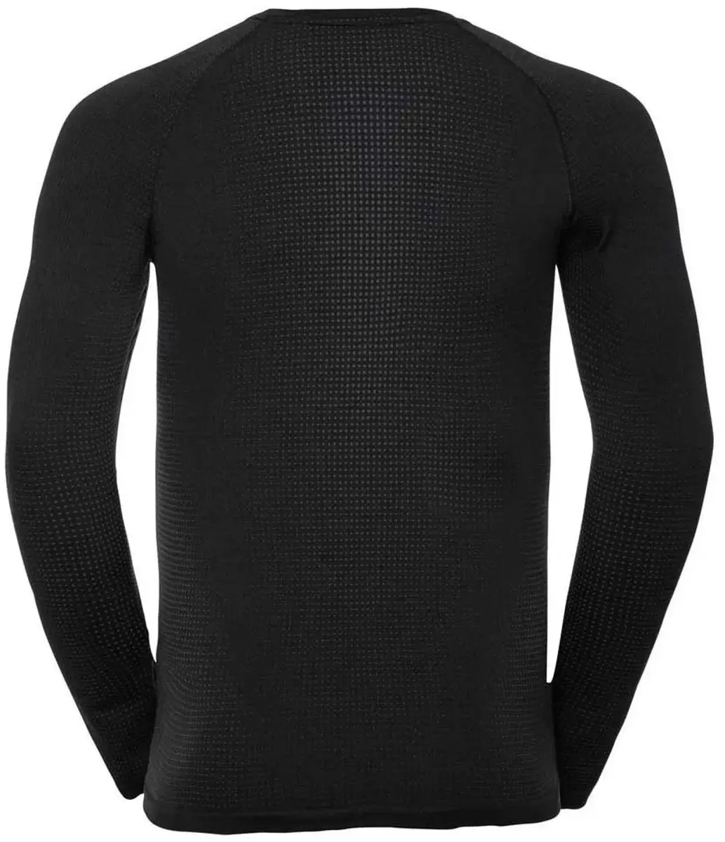 ODLO Bl Top Crew Neck L/S Performance Warm Eco Thermoshirt - M - Zwart/Grijs