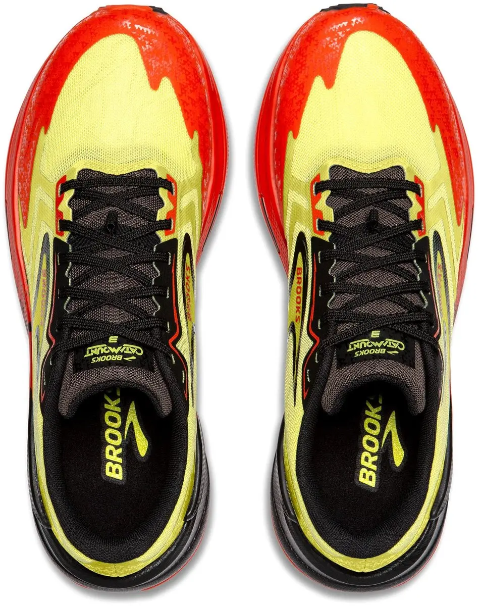 Brooks Catamount 3 Trailrunning Schoenen Heren - Geel/Rood/Zwart - afbeelding 5 van 6