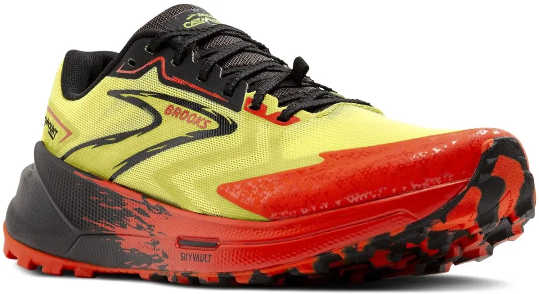 Brooks Catamount 3 Trailrunning Schoenen Heren - Geel/Rood/Zwart - afbeelding 2 van 6