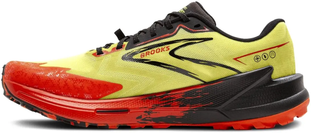 Brooks Catamount 3 Trailrunning Schoenen Heren - Geel/Rood/Zwart - afbeelding 4 van 6