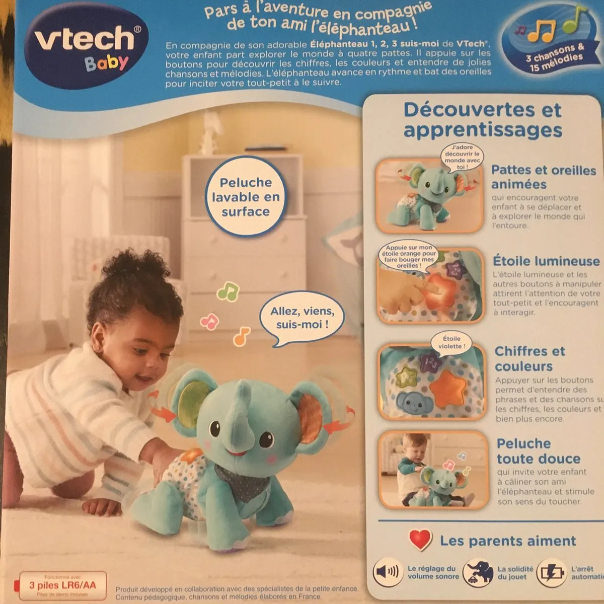 Vtech Elephanteau 123 Suis-Moi - Blauw