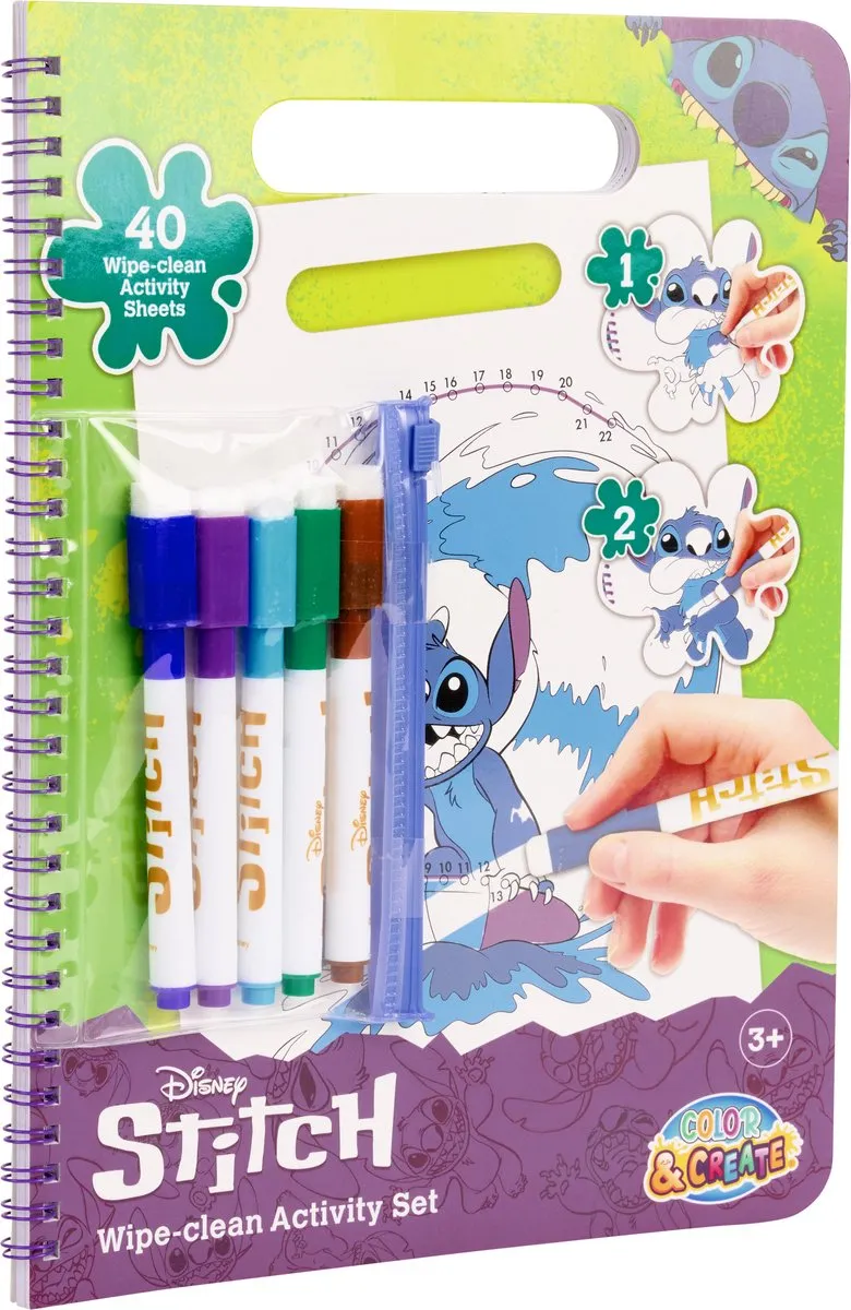 Disney Stitch Wipe-Clean Activity Set