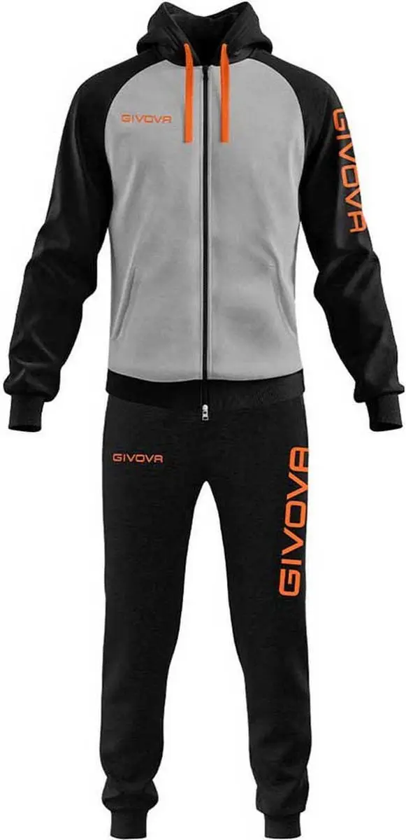 Givova Super King Trainingspak - XS - Melange Grijs/Fluo Oranje - afbeelding 2 van 3