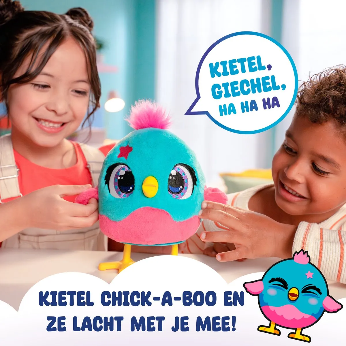 Jumbo Funtasy Family Chick-a-boo Interactieve Knuffel - Multicolor