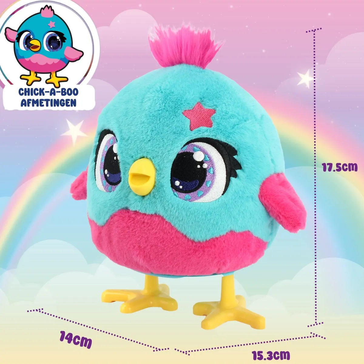 Jumbo Funtasy Family Chick-a-boo Interactieve Knuffel - Multicolor - afbeelding 6 van 6