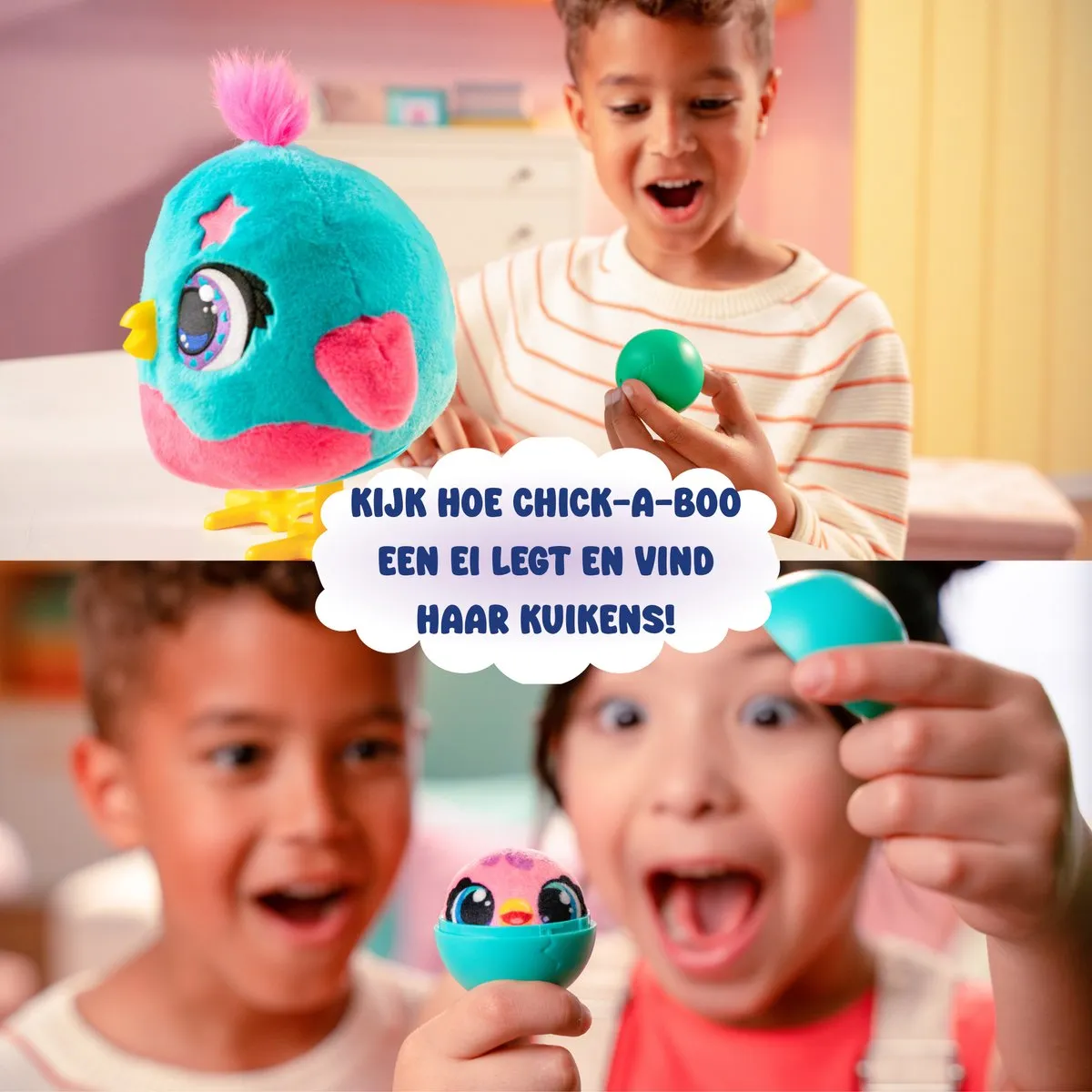 Jumbo Funtasy Family Chick-a-boo Interactieve Knuffel - Multicolor