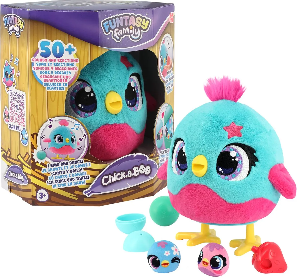 Jumbo Funtasy Family Chick-a-boo Interactieve Knuffel - Multicolor