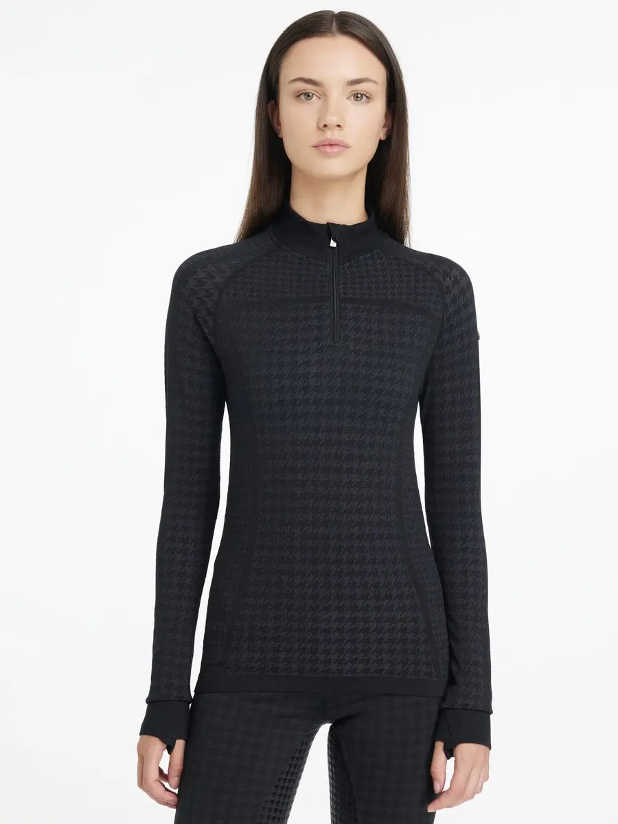 LeMieux Shirt Aspen Herringbone Baselayer Black