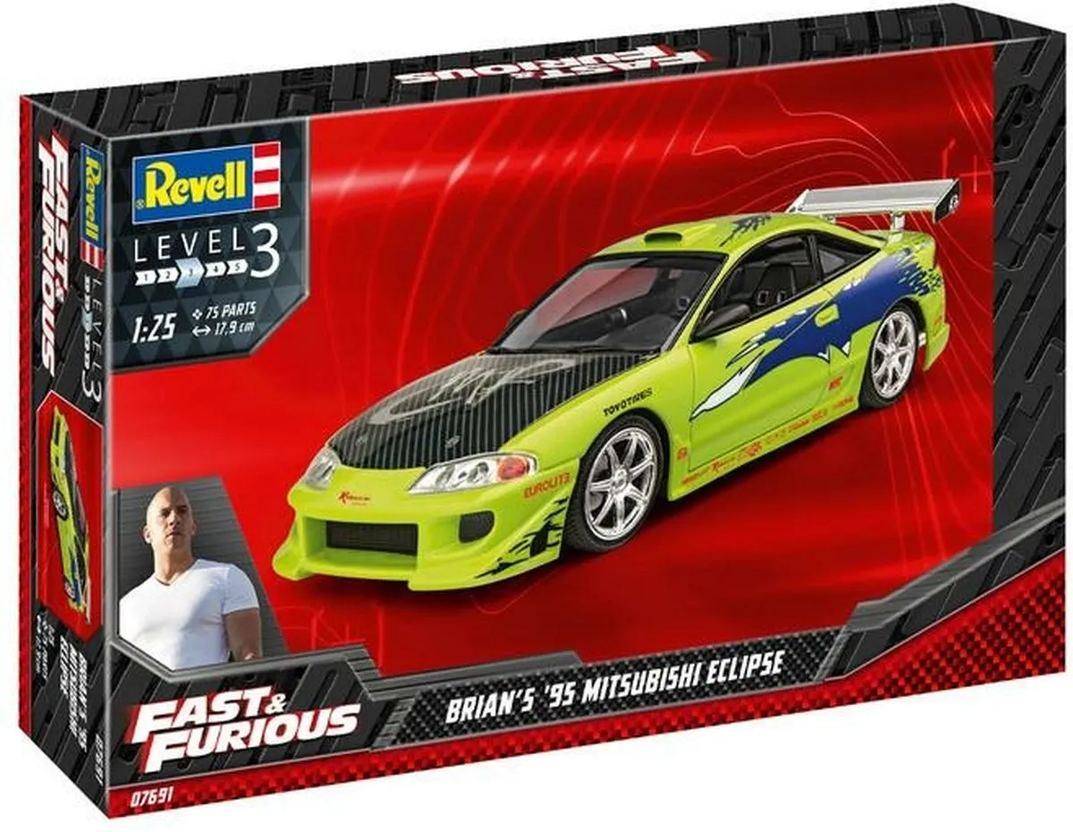 Revell 07691 Fast & Furious Brian's Eclipse 1:25 Modelbouwpakket - 75 Onderdelen - Multi