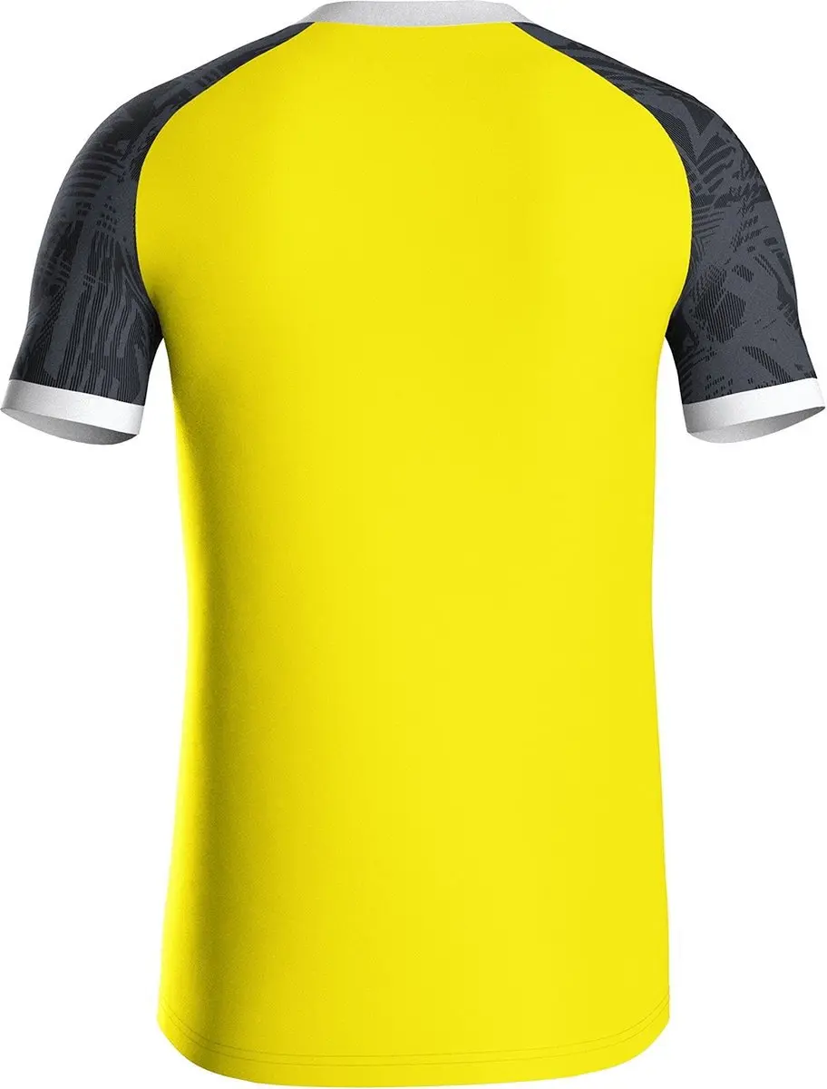 JAKO Iconic Shirt Korte Mouw Heren - Zachtgeel/Zwart 3XL