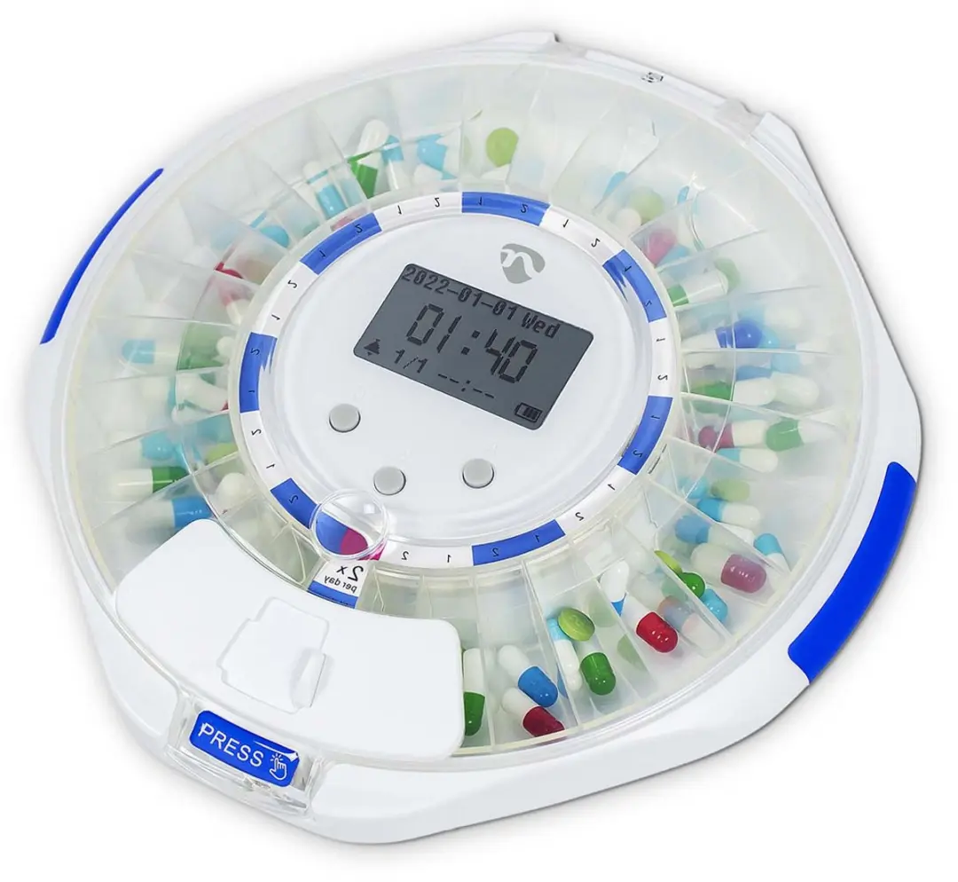 Nedis SmartLife Medicijndispenser Wi-Fi 28 Compartimenten - 9 Alarmtijden - Wit
