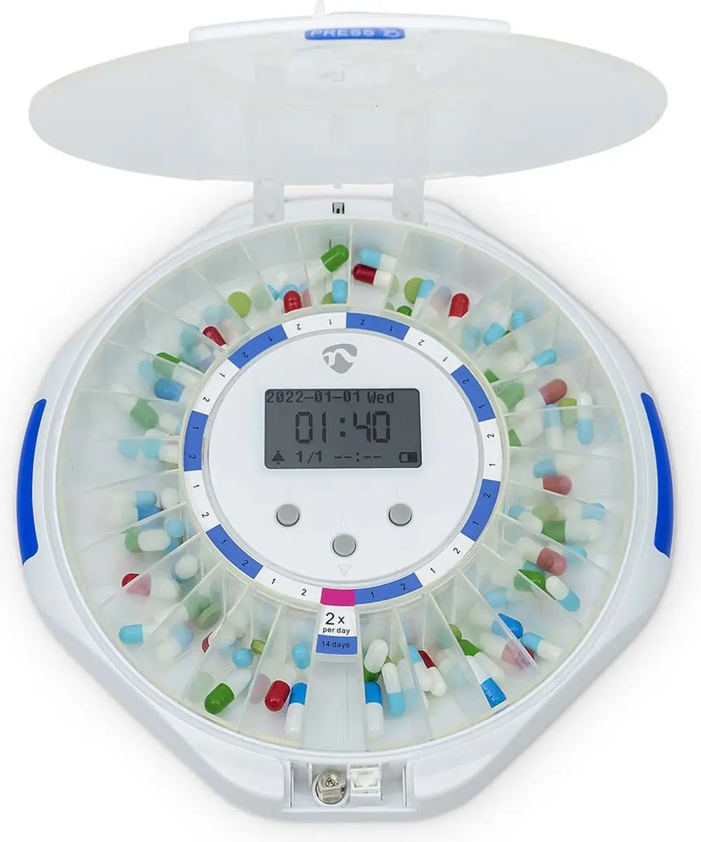 Nedis SmartLife Medicijndispenser Wi-Fi 28 Compartimenten - 9 Alarmtijden - Wit