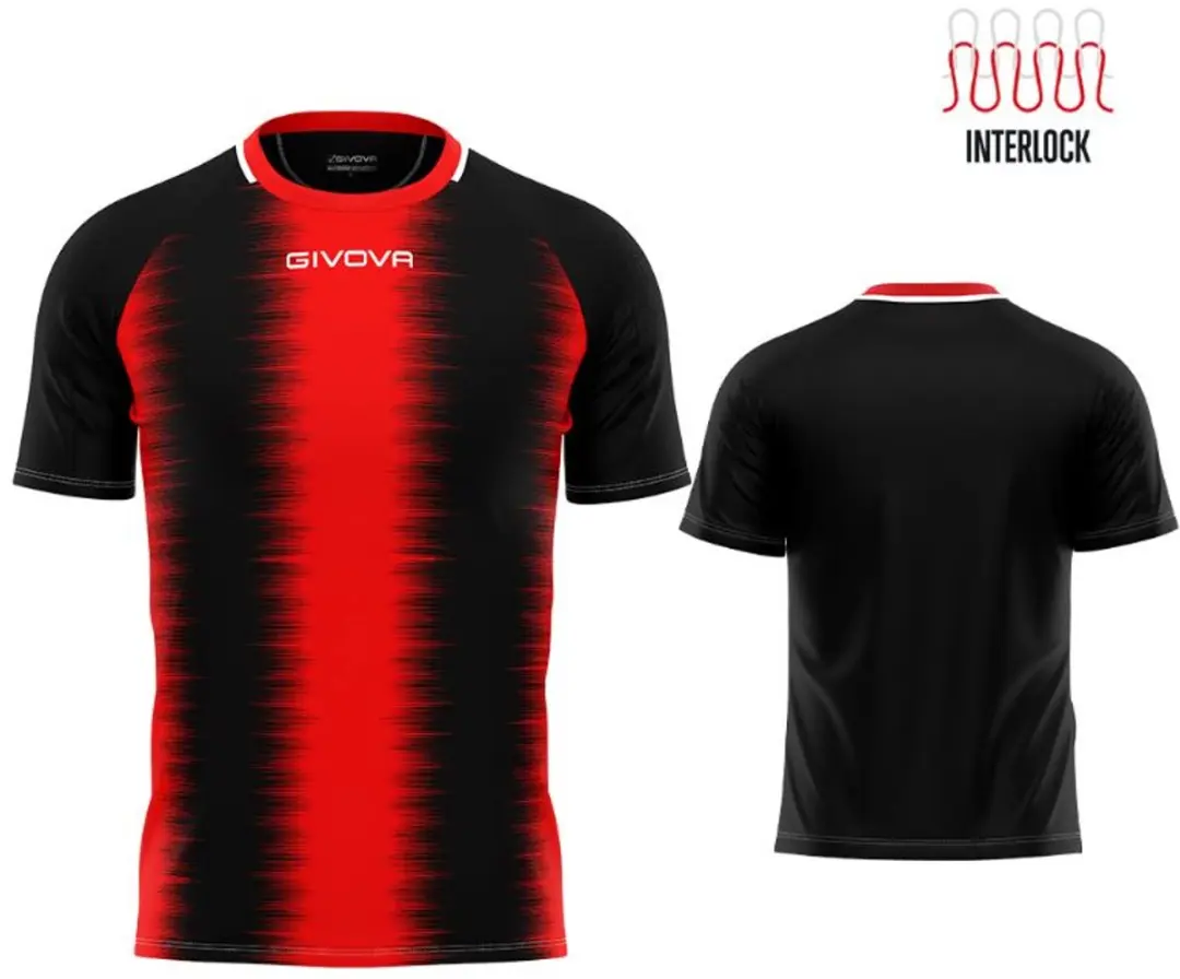 Givova Streep Sportshirt - L - Rood/Zwart