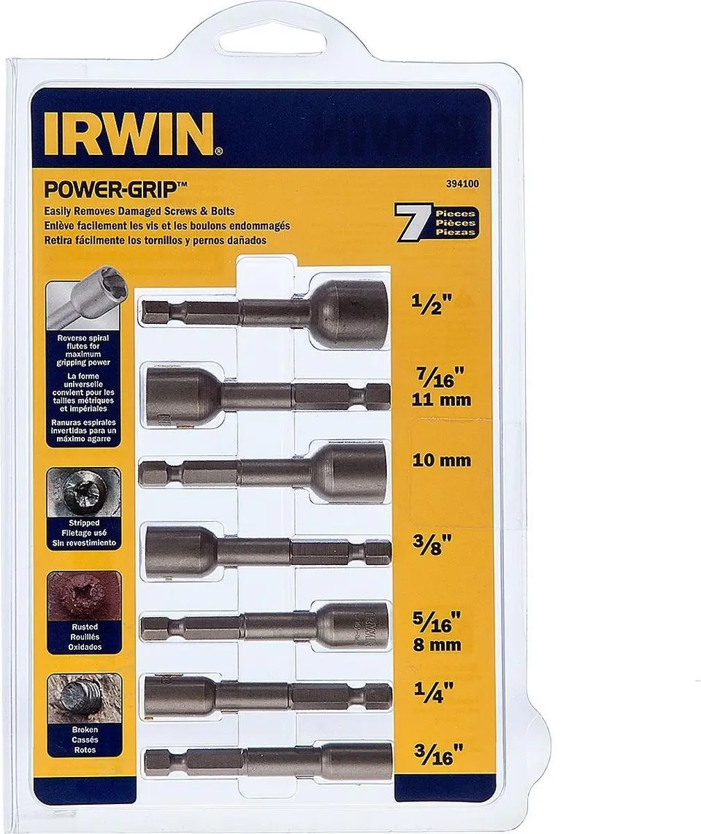 Irwin Schroef- en Boutverwijderset Powergrip: 3/16”